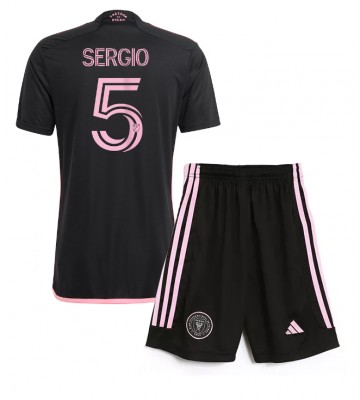 Inter Miami Sergio Busquets #5 Segunda Equipación Niños 2024-25 Manga Corta (+ Pantalones cortos)